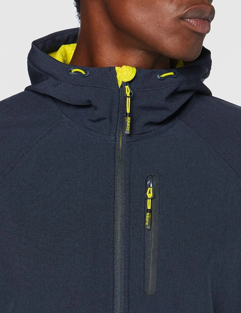 Superdry Classic Softshell Hooded Jacket Navy Marl Dark Grey