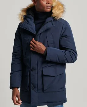 Nordic Chrome Navy Superdry New Military Faux Fur Parka Jacket