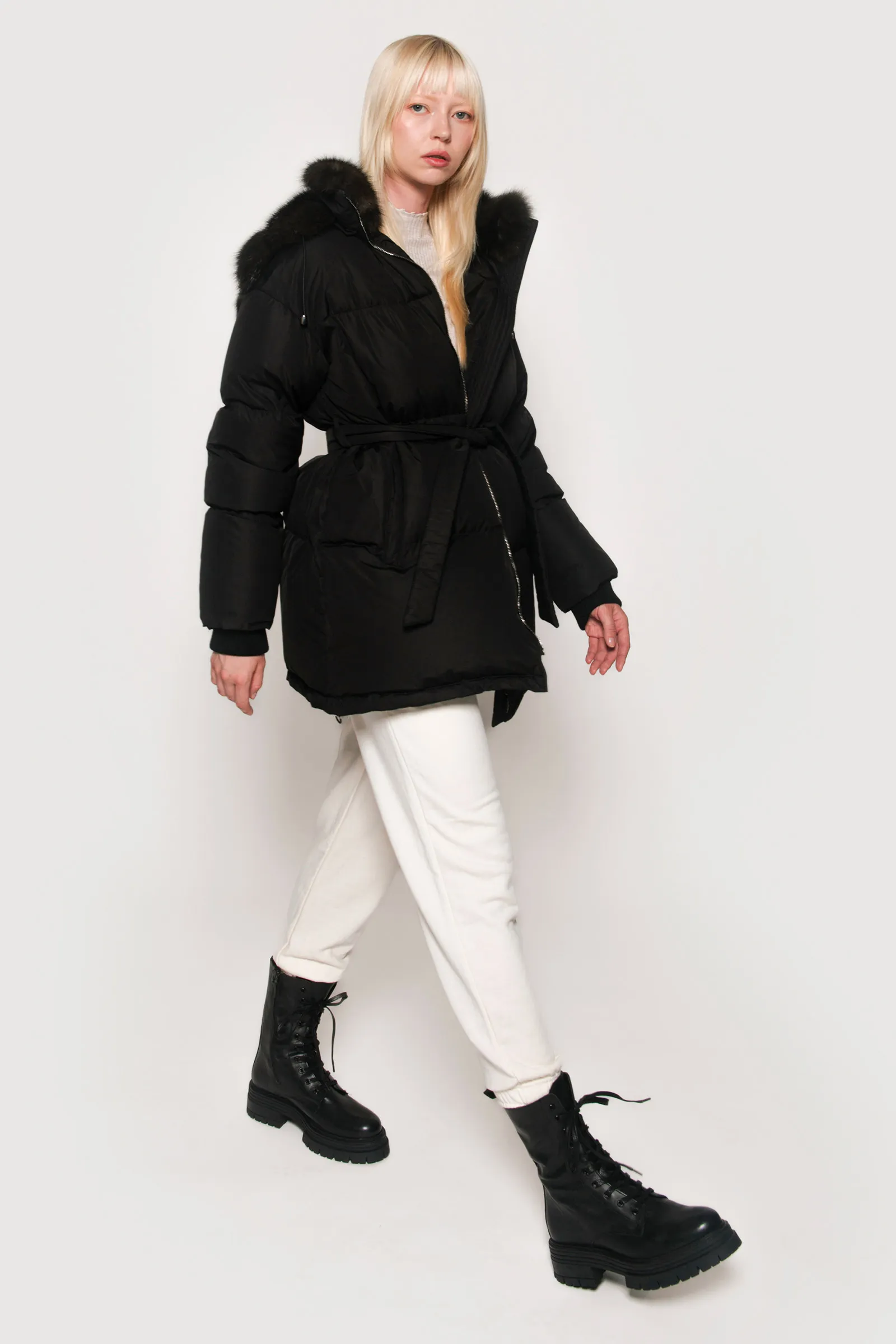 Tech sable jacket in dark barguzinsky fur.