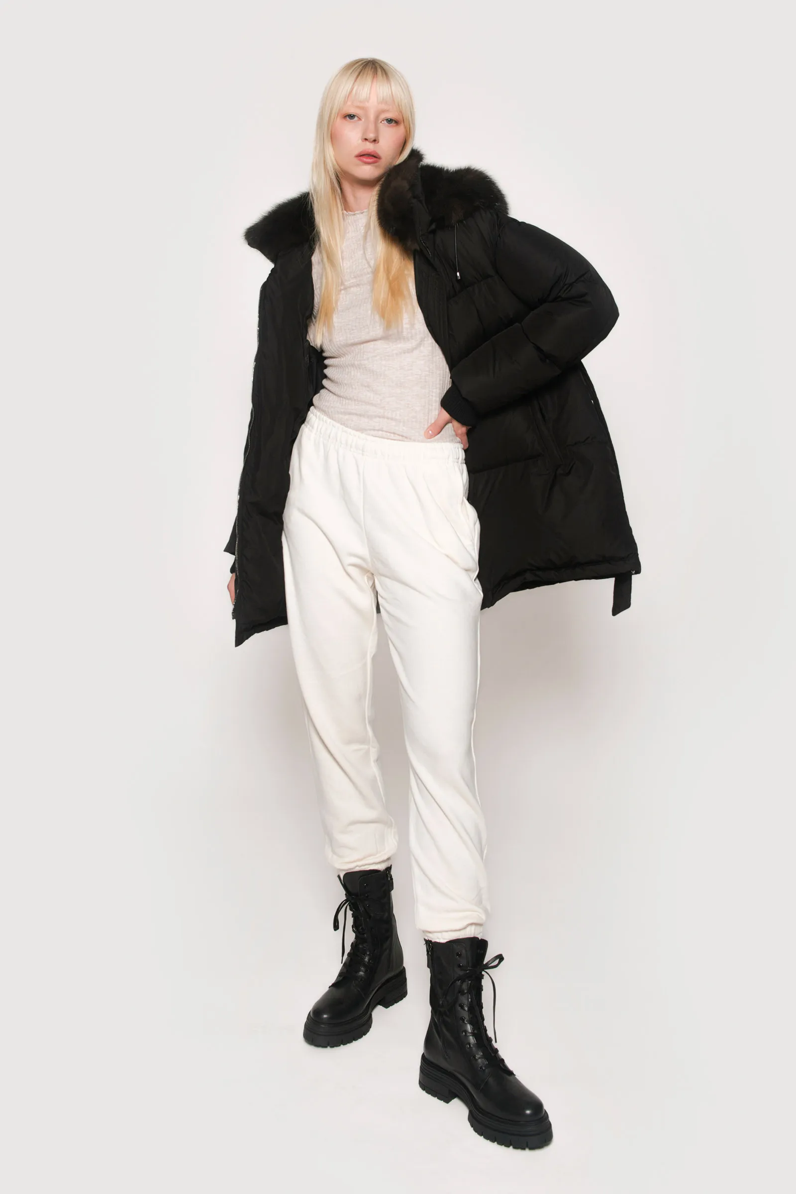 Tech sable jacket in dark barguzinsky fur.