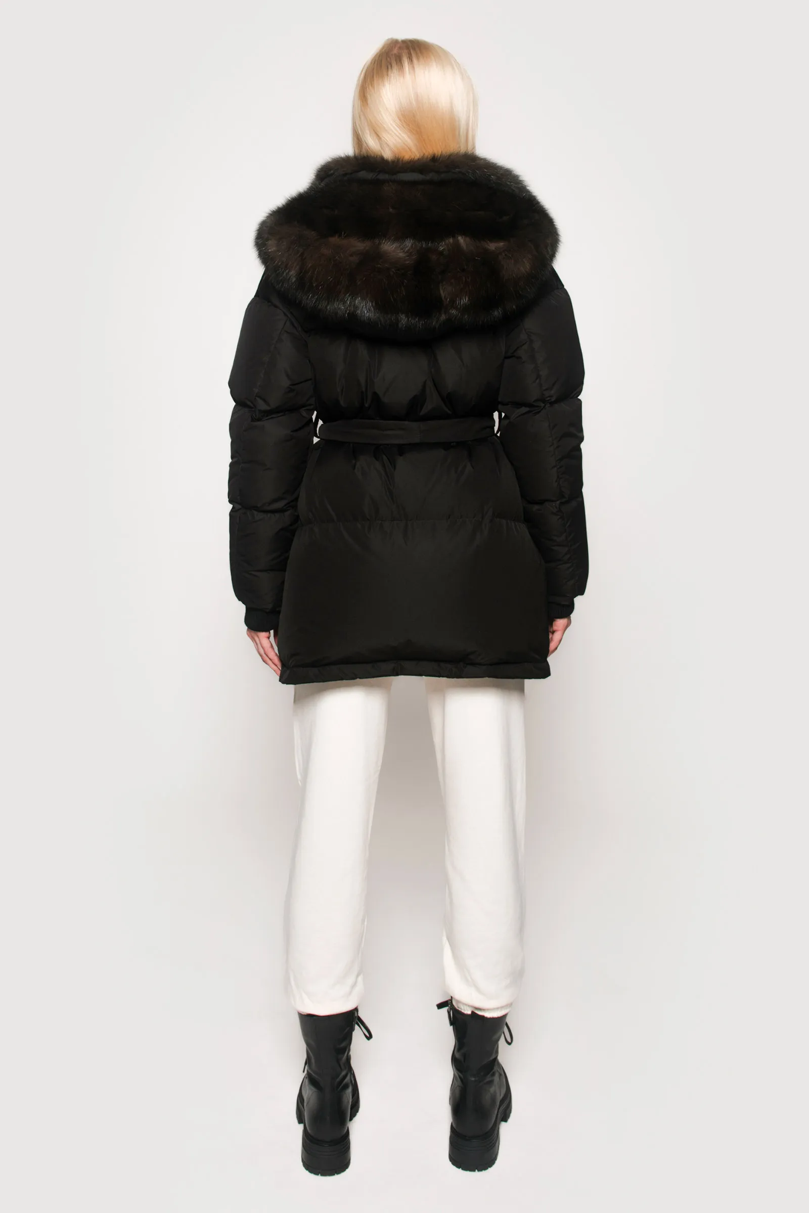 Tech sable jacket in dark barguzinsky fur.