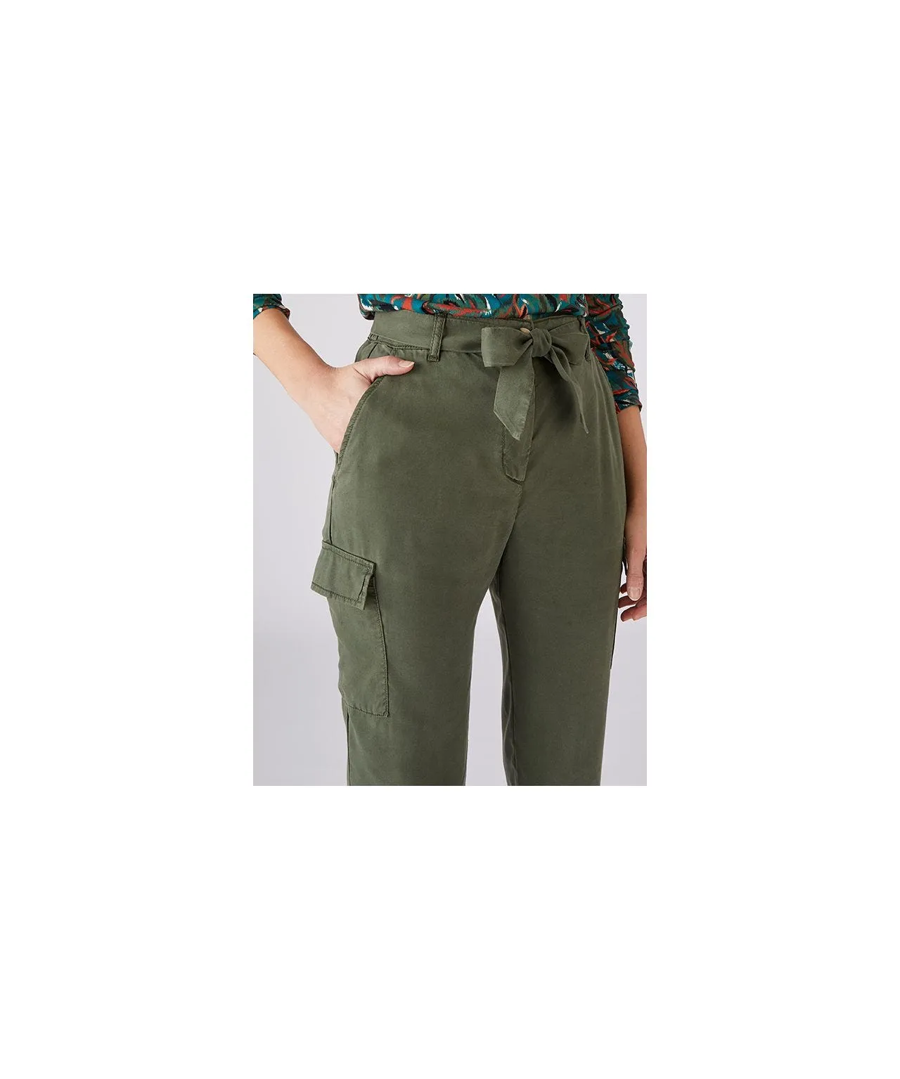 Cargo Trousers with Tie Waist