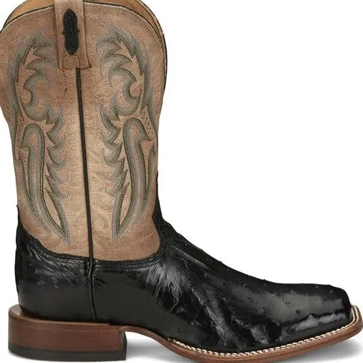 Tony Lama Men's Full Quill Ostrich Boot in Black - Castillo