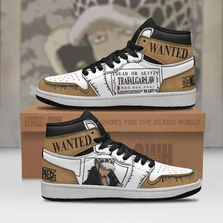 One Piece Anime Shoes Trafalgar D Water Law Wanted JD1 Boot Sneakers