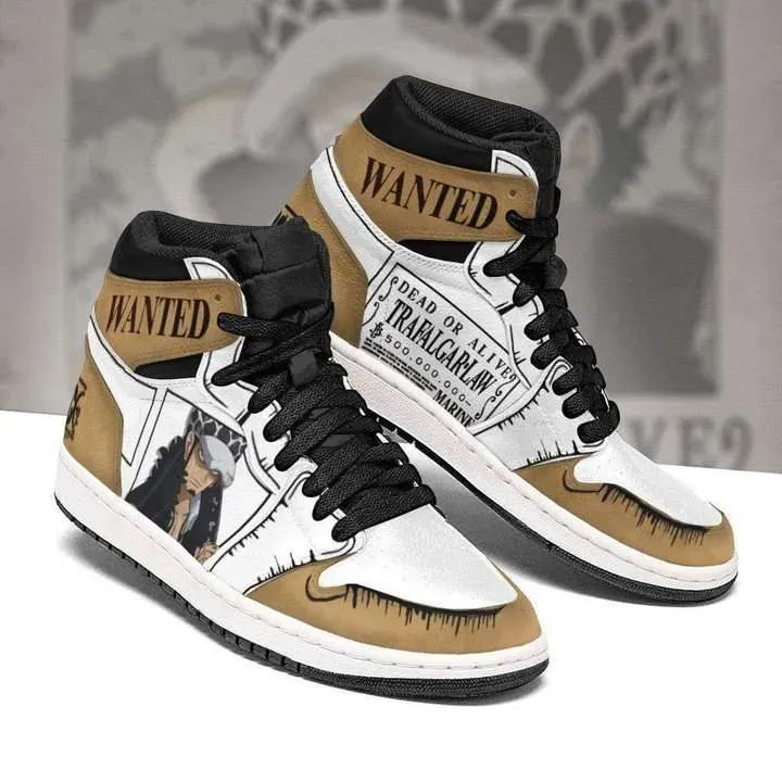 One Piece Anime Shoes Trafalgar D Water Law Wanted JD1 Boot Sneakers