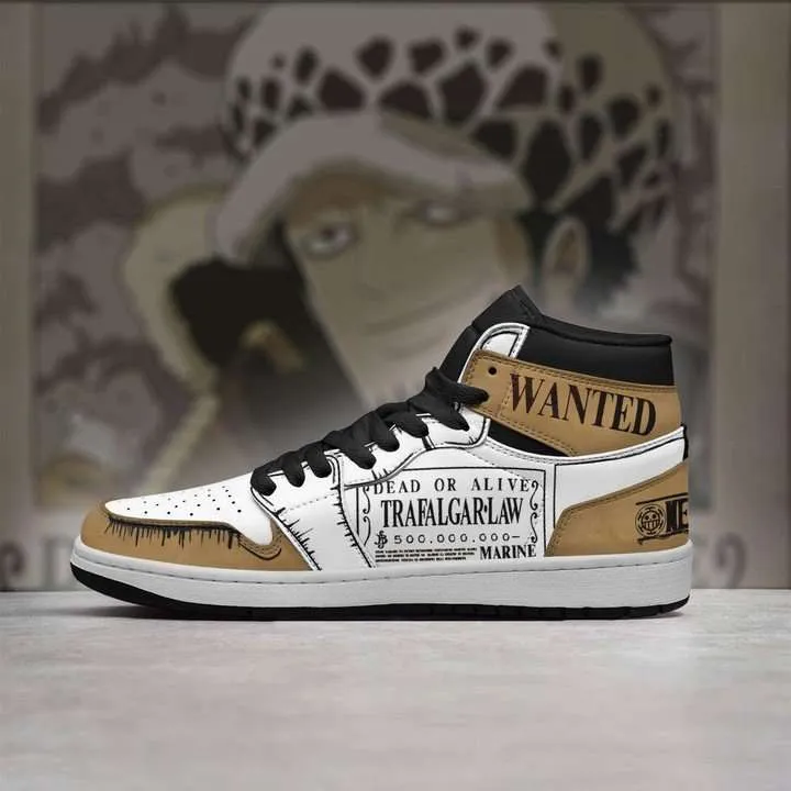 One Piece Anime Shoes Trafalgar D Water Law Wanted JD1 Boot Sneakers