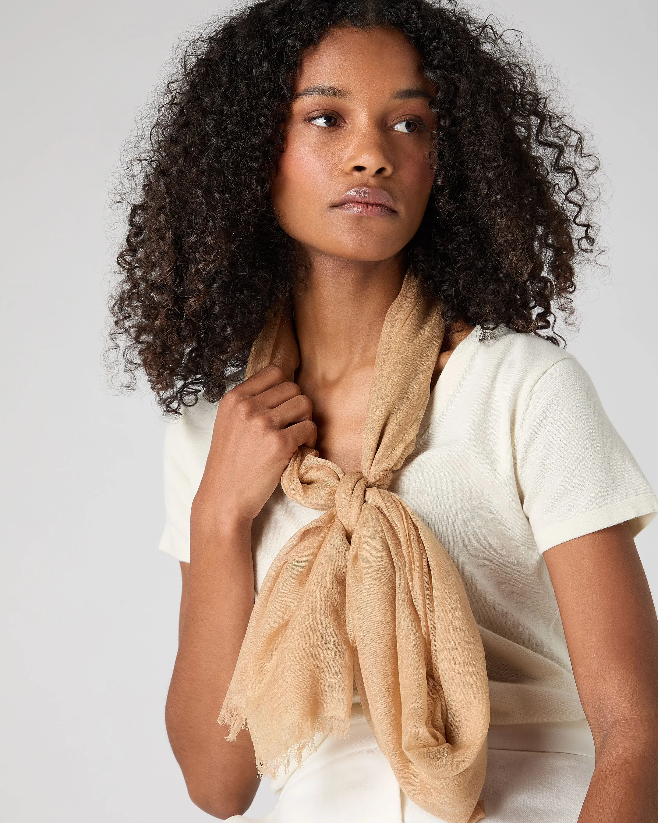 Sahara Brown Cashmere Shawl - Unisex Ultrafine Pashmina