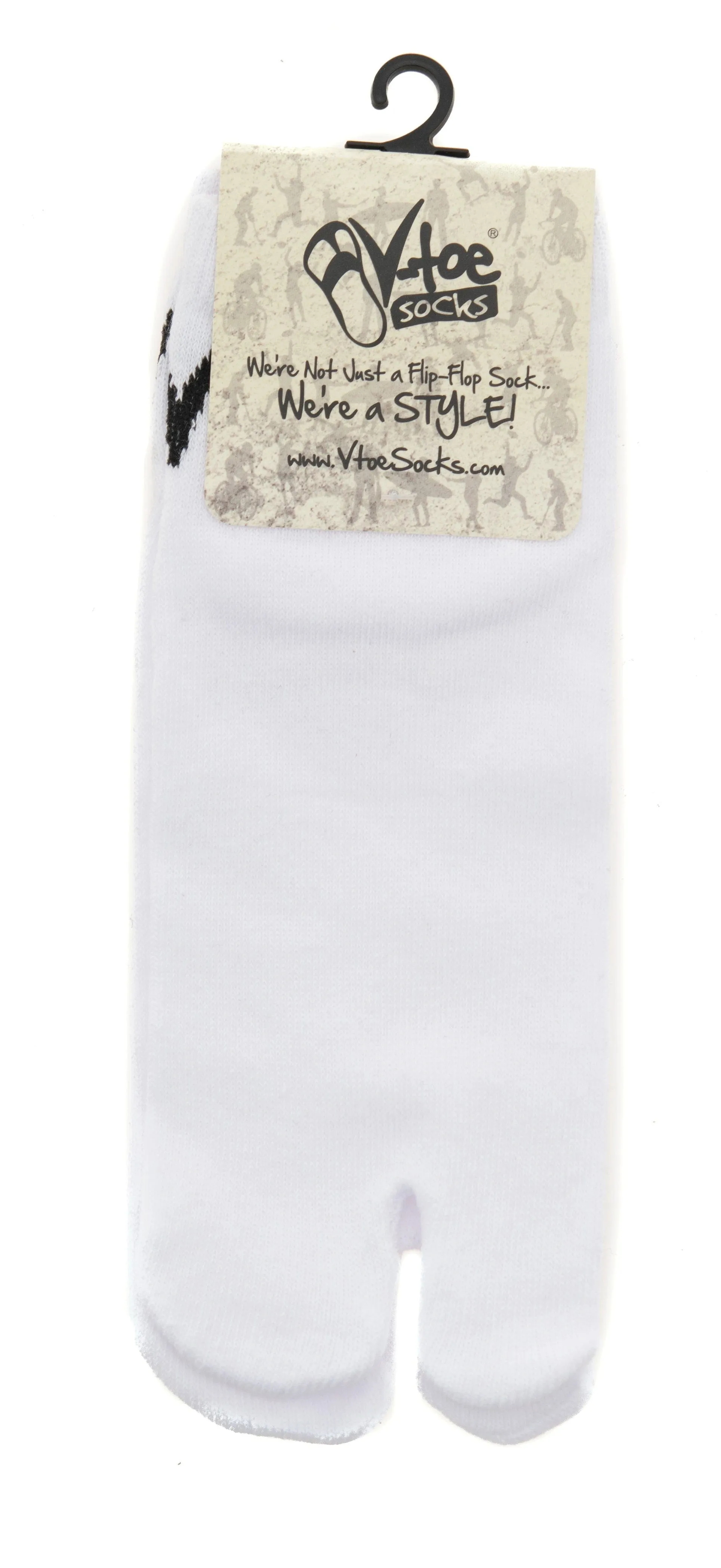 Unisex White Ankle Tabi Big Toe Socks by V-Toe Socks, Inc.