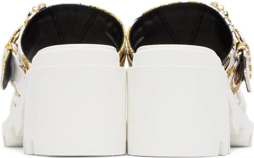 Versace Jeans Couture Winny White & Gold Heeled Sandals