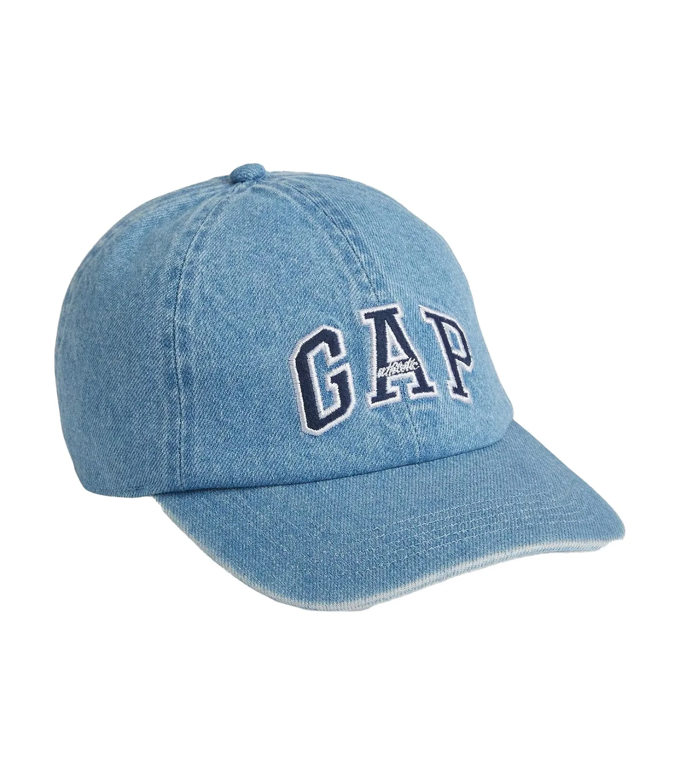 Washed Denim Blue Baseball Hat with Logo