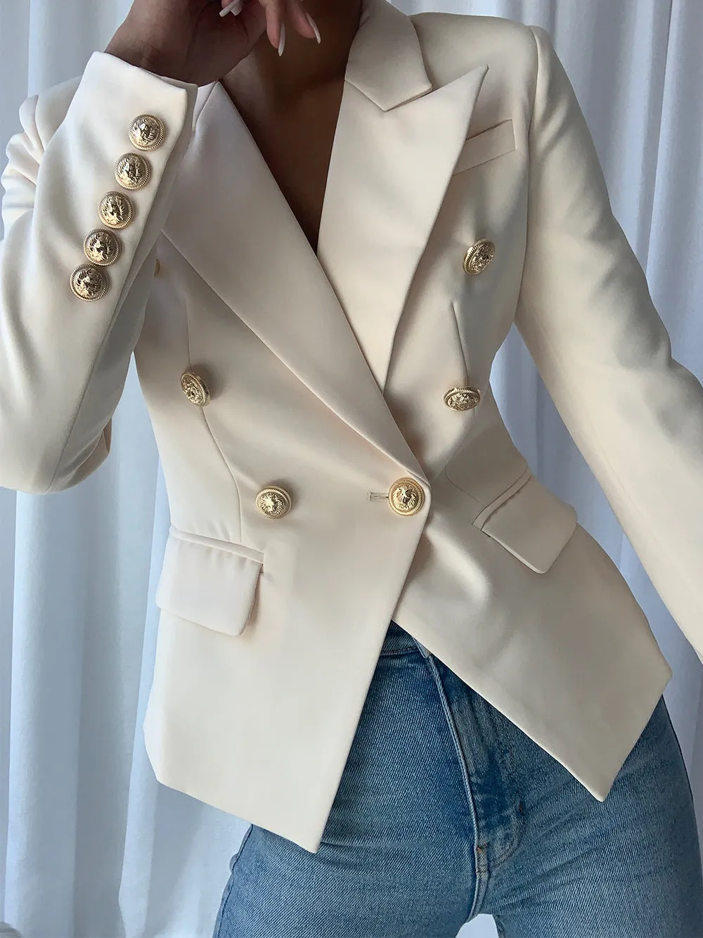 White Double Breasted Jacket