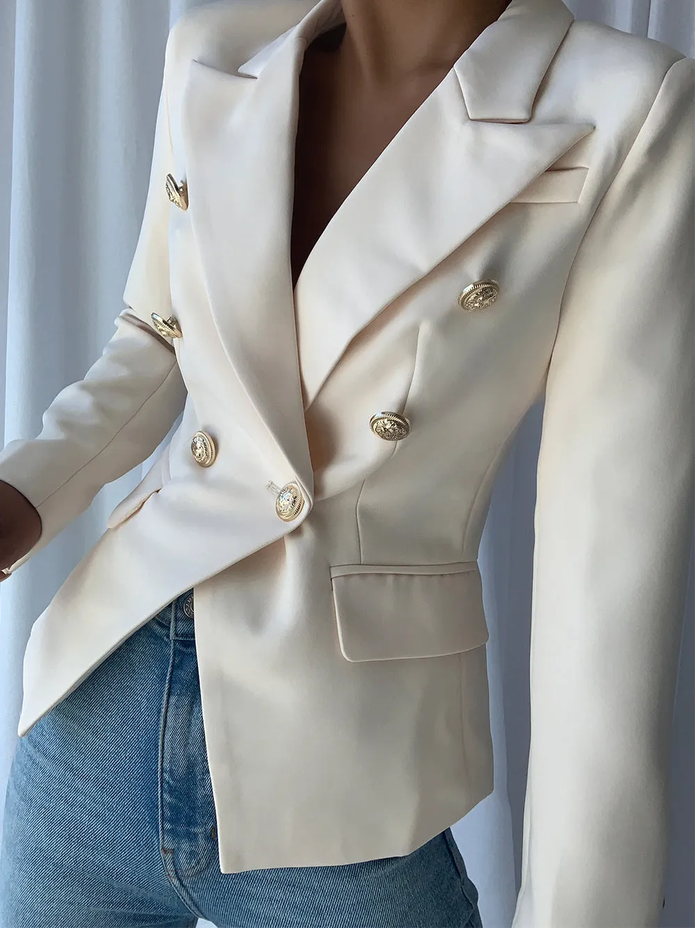 White Double Breasted Jacket