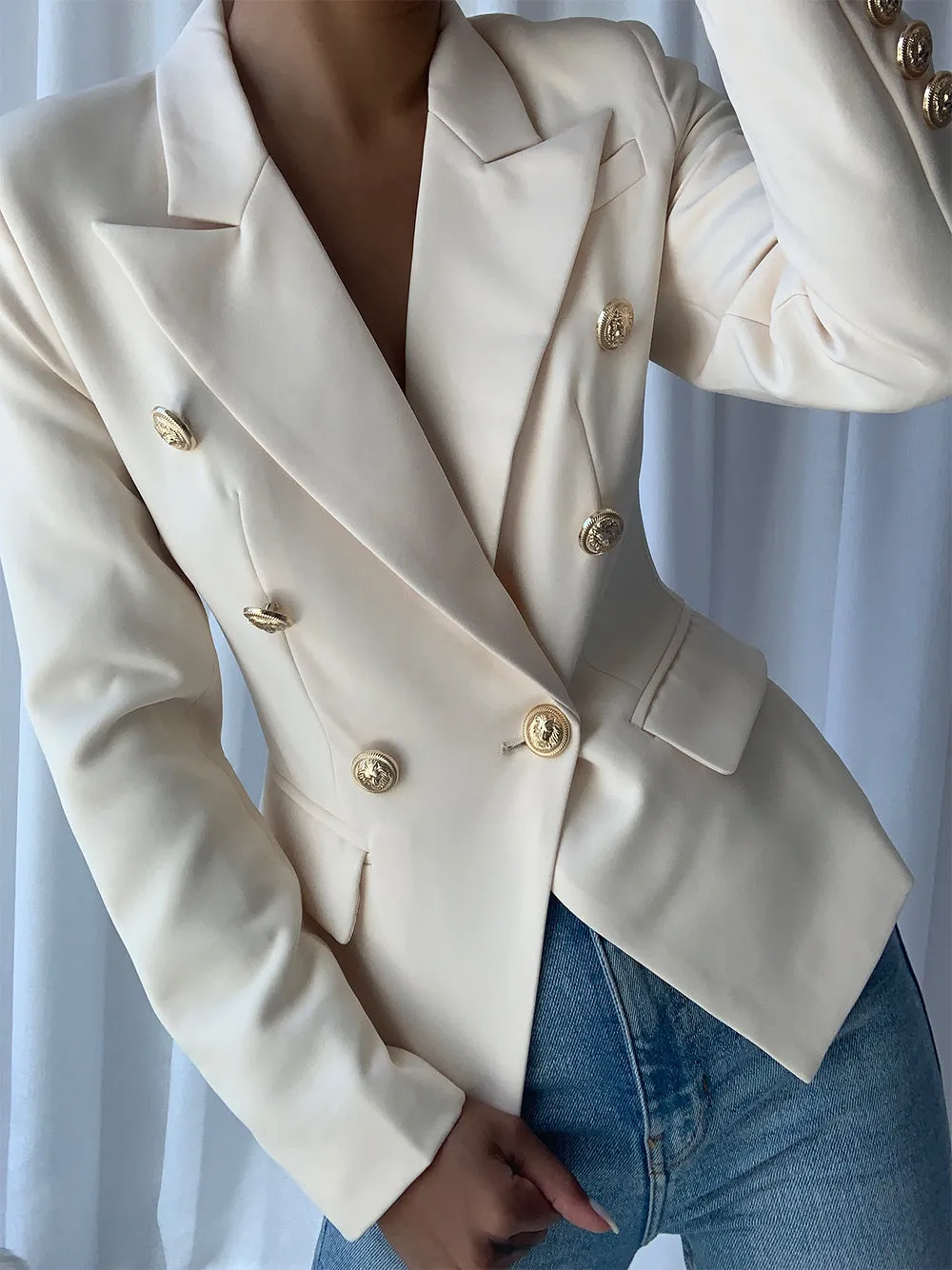 White Double Breasted Jacket