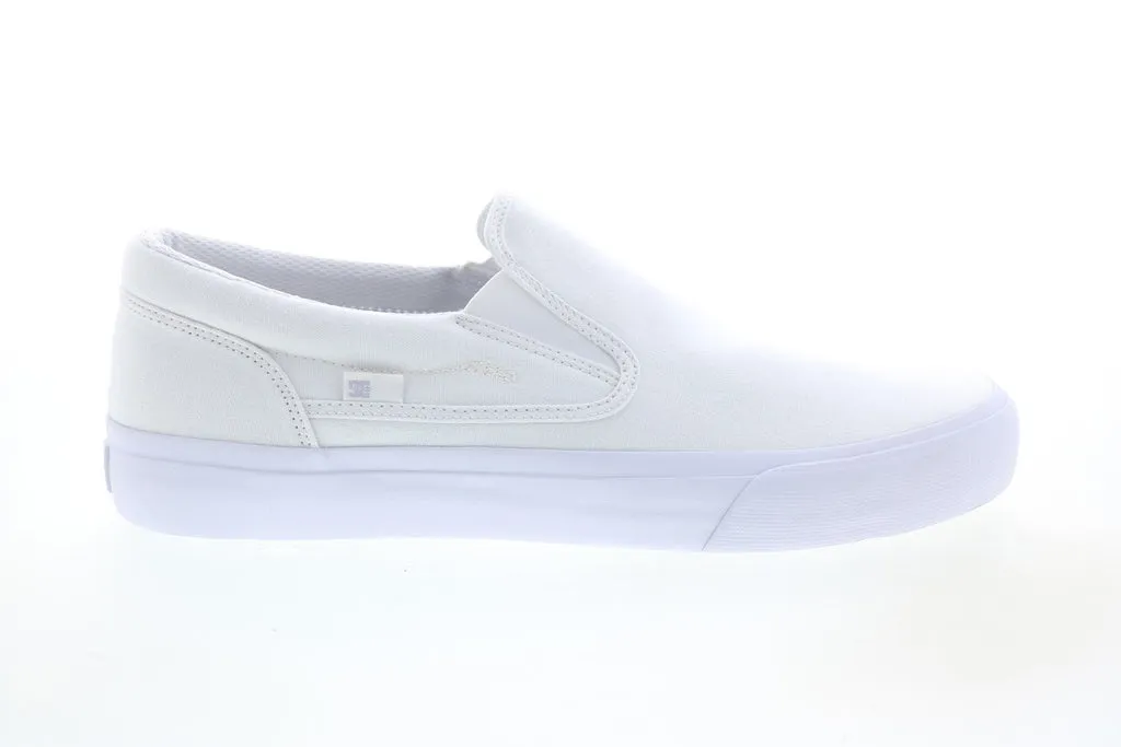 White Mens Skate Inspired Sneakers Slip-On Shoes by DC Trase ADYS300184