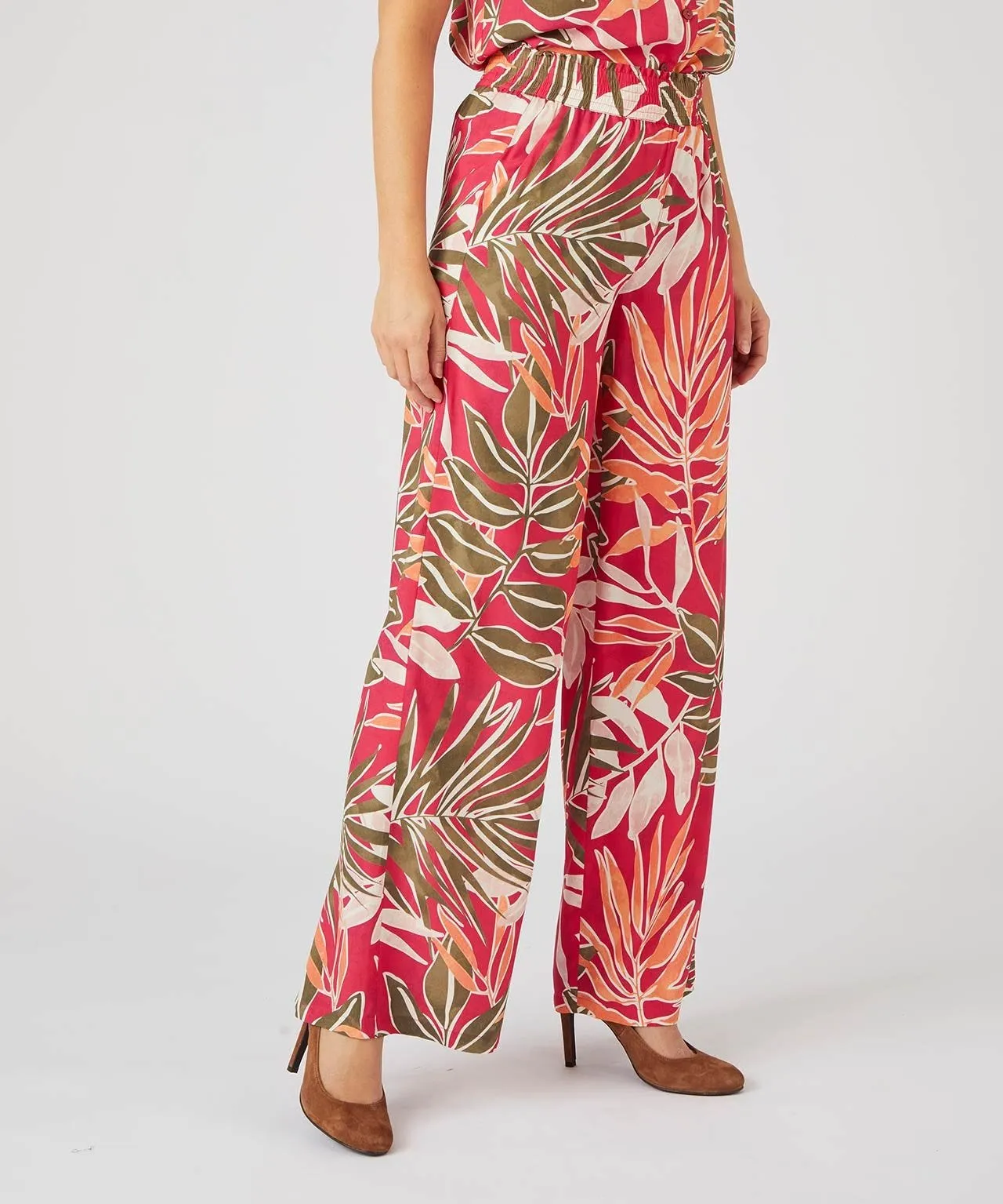 Wide-leg Printed Trousers