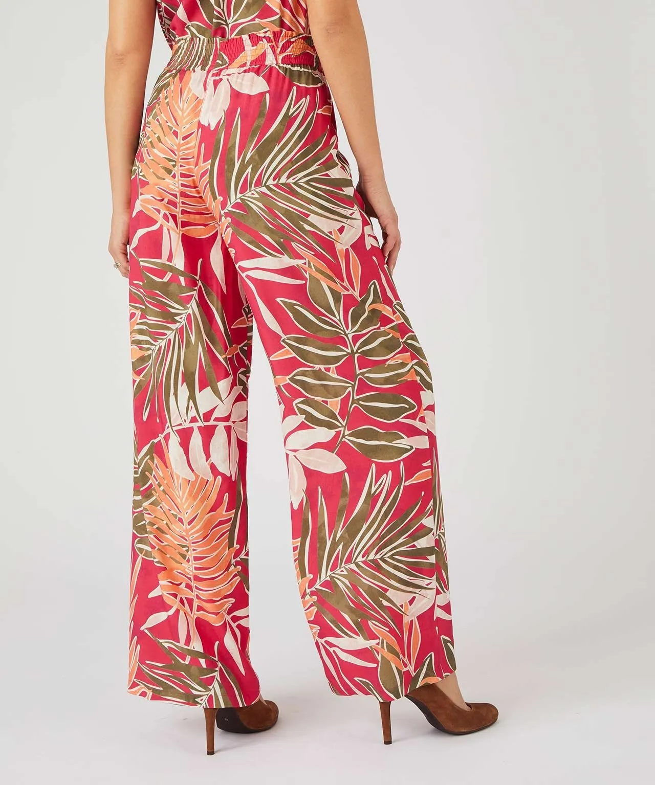 Wide-leg Printed Trousers