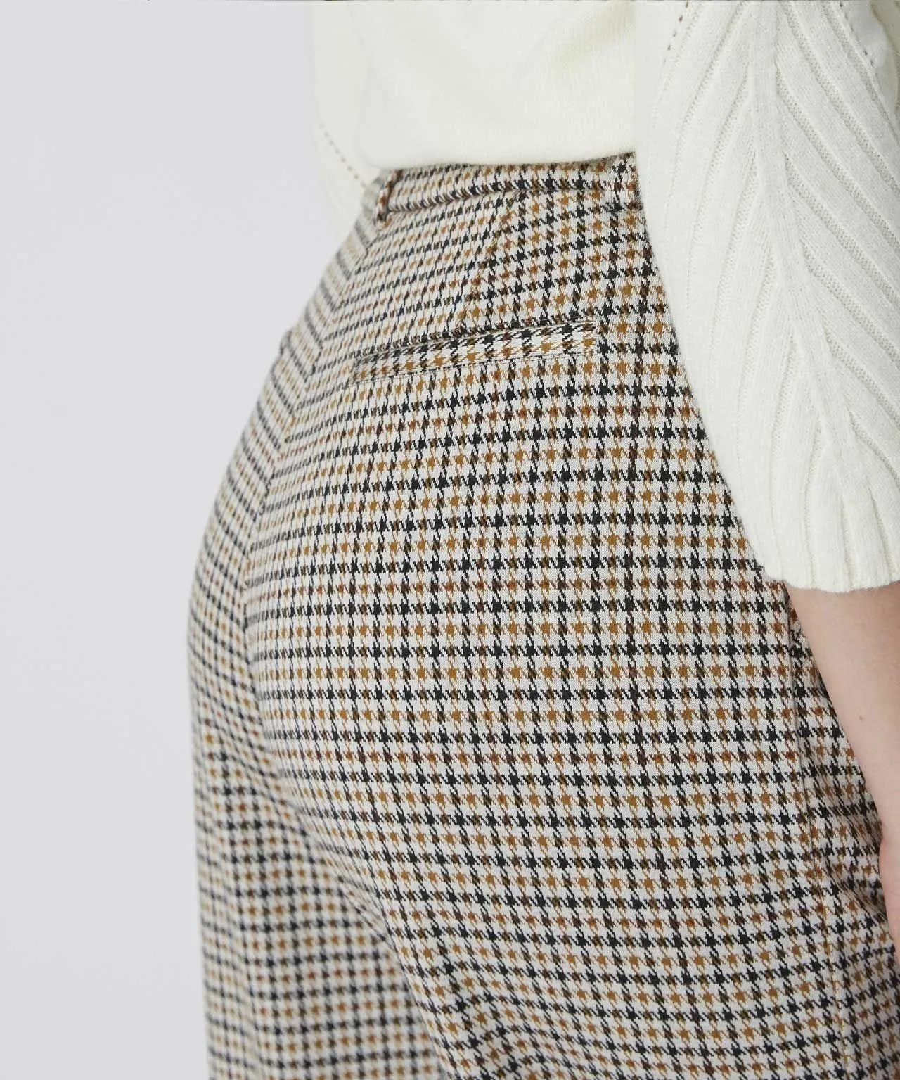 Stylish Wide-leg Check Pants