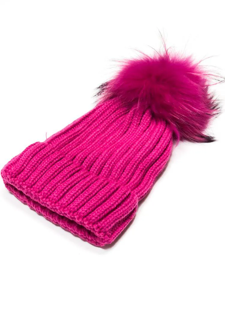 Fuschia Winter Fur Beanie - Winterpark