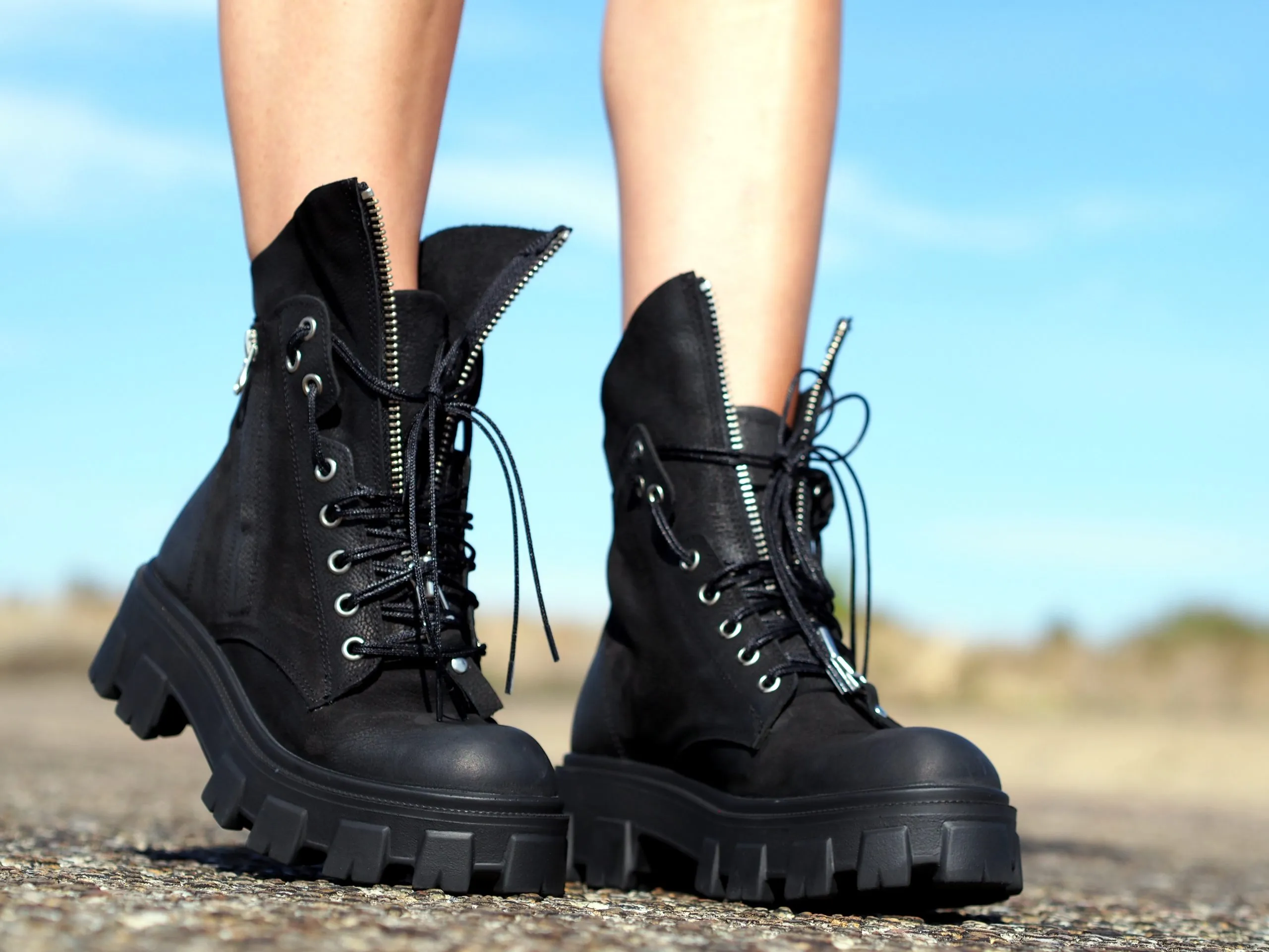 Womens Black Genuine Leather Boots Extravagant Women's Winter Boots