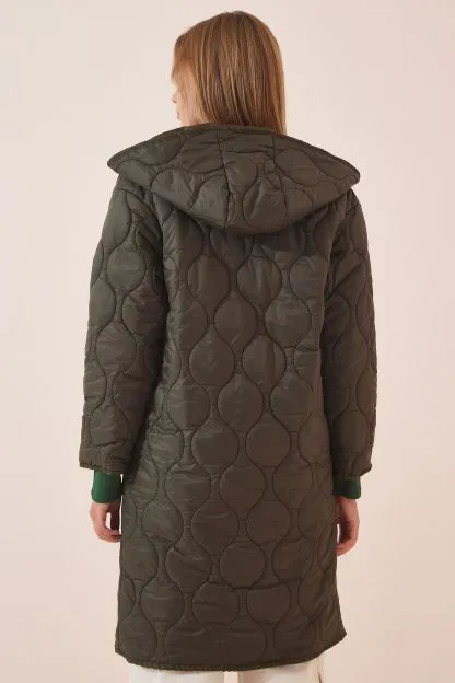 Womens Quilted Hooded Coat