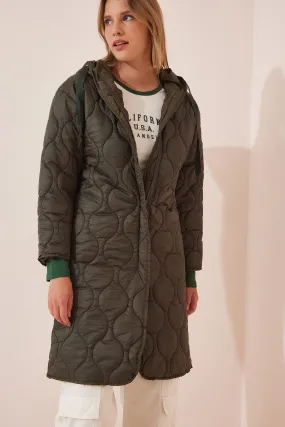 Womens Quilted Hooded Coat