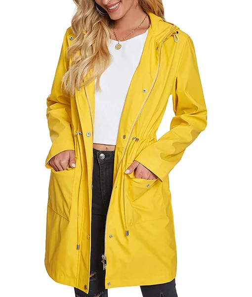 Yellow Zipper Rain Coat for Women | TLC