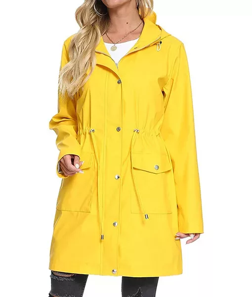 Yellow Zipper Rain Coat for Women | TLC