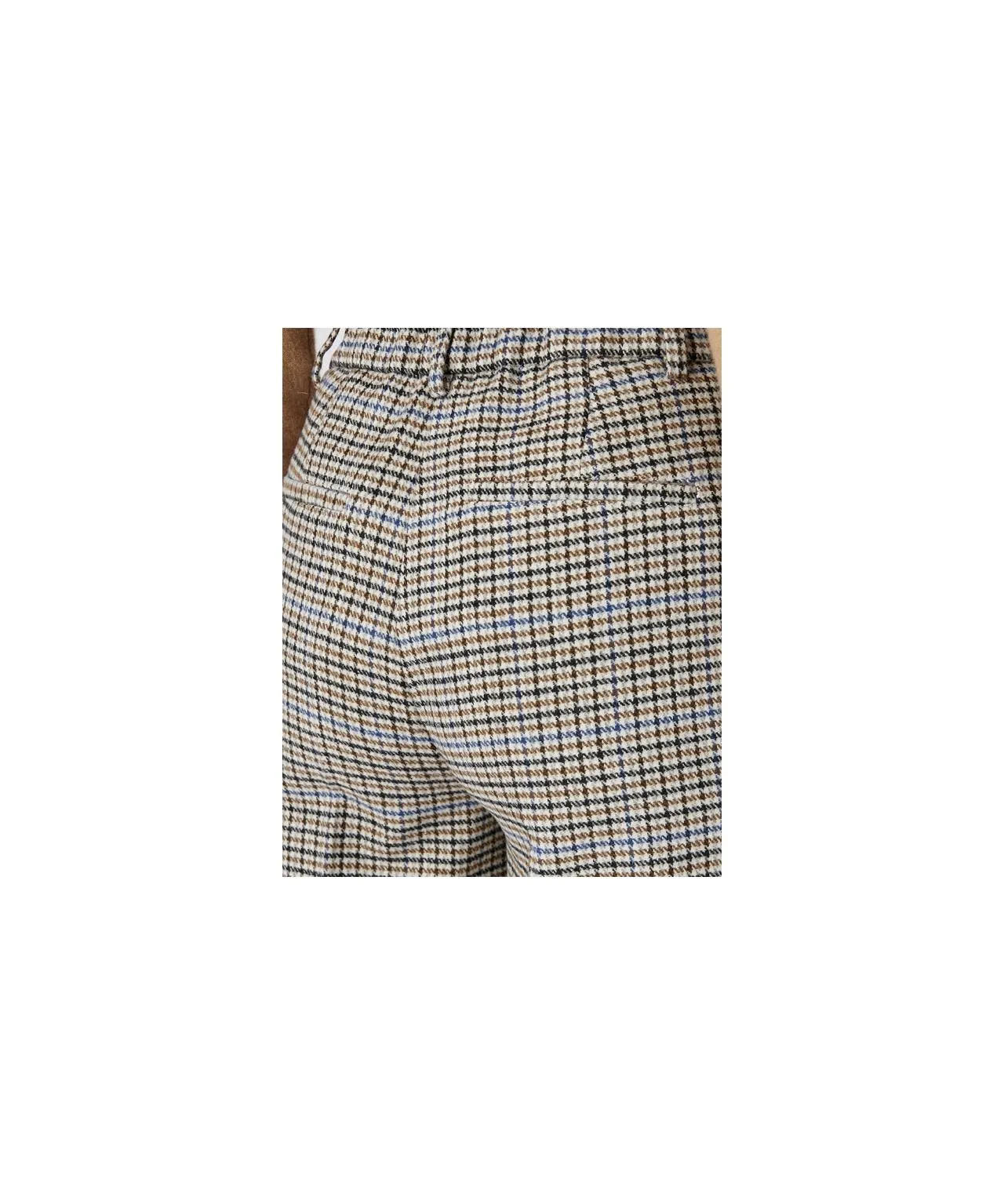 Checkered Wool Blend Trousers