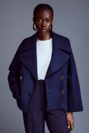 Wool Knit Pea Coat by Karen Millen.